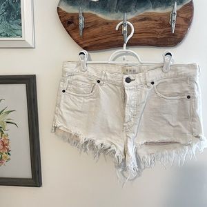 Free People - White Denim Shorts